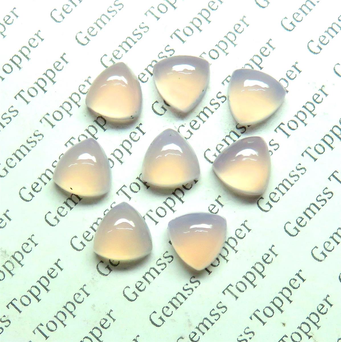 Rose Chalcedony 8x8 mm Trillion Cabochon